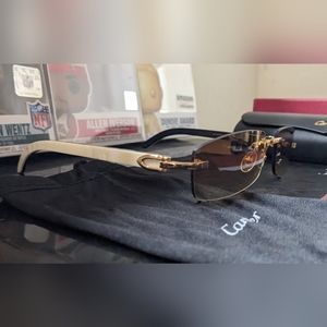 Cartier style buffalo horn sunglasses